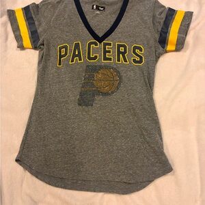 NBA Indiana Pacers Gray V-Neck  Tee with Yellow and Navy Accents